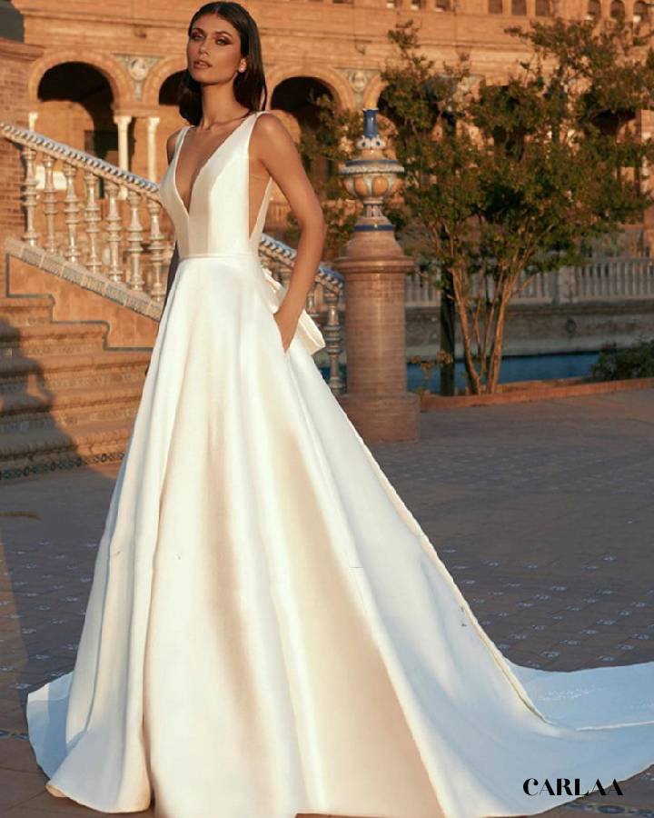 Robe De Mariee Satin Robe De Mariée Satin Fluide – CARLAA