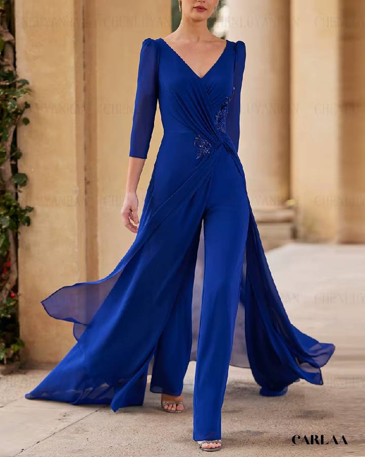 Combinaison femme chic mariage bleu marine – CARLAA