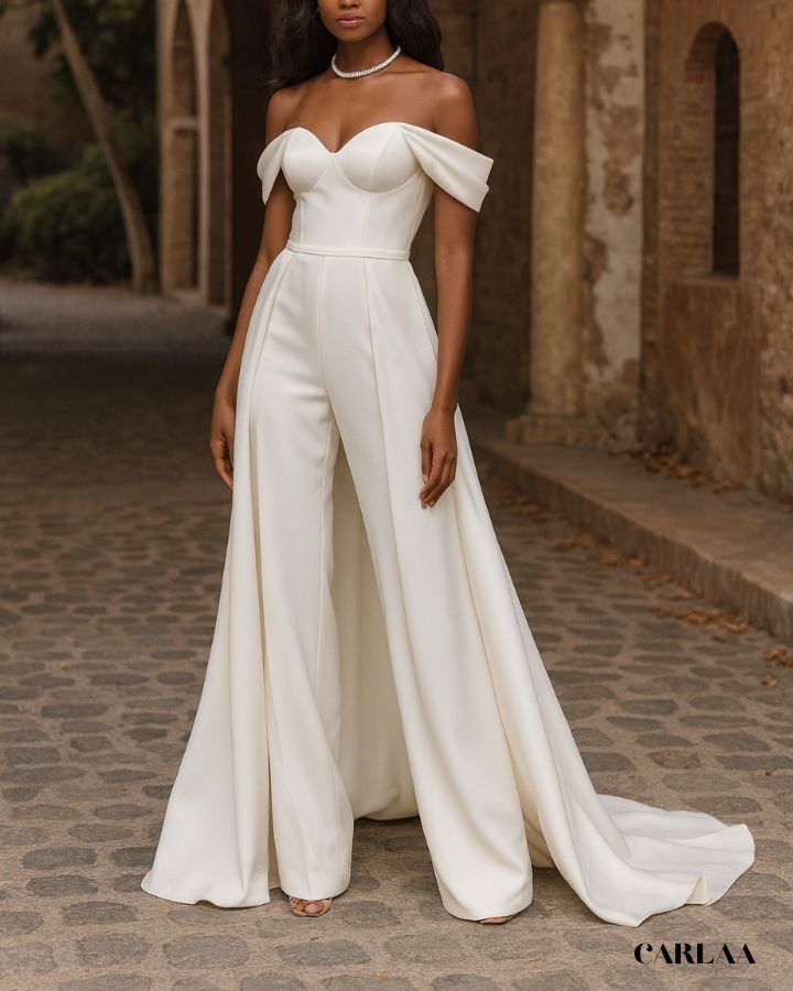 Combinaison Mariage Avec Traine
