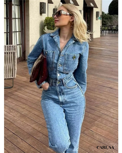 Combinaison Jean Femme Manches Longues – CARLAA