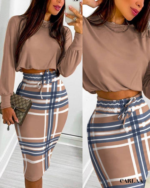 SHEIN ICON Ensemble débardeur rayé et mini-jupe | Mode en ligne | SHEIN