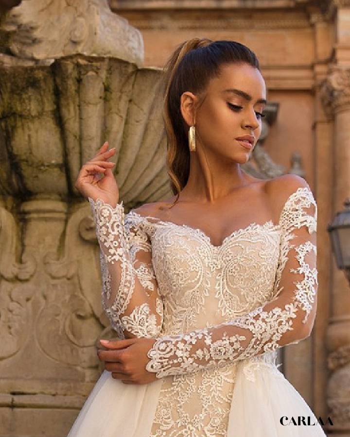 Robe de mariée sirène avec traîne – CARLAA
