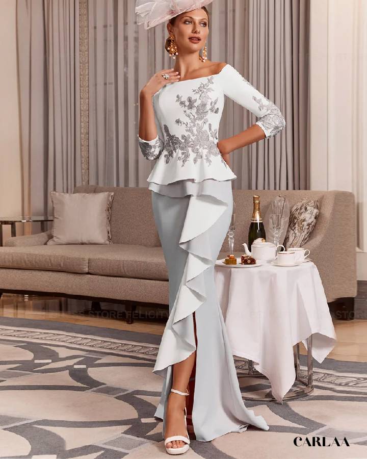 Robe Cérémonie Robe Mere De La Mariee Moderne 60 Ans Tenue Mere De