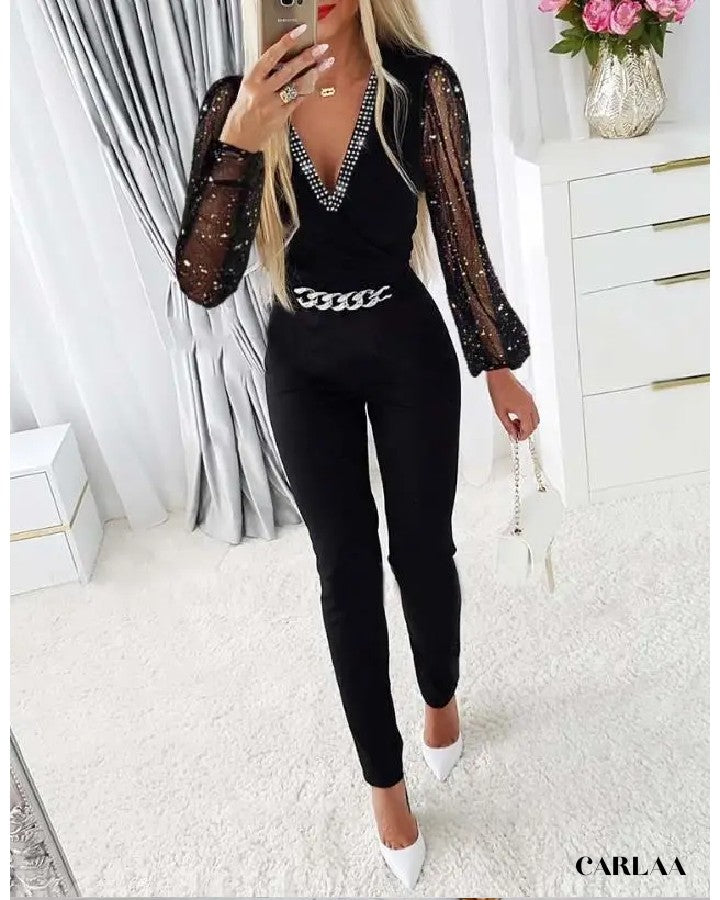Justaucorps Brillant Femme Manches Longues - Pour Danse, Gymnastique, Fitness, 90% Polyester 10% élasthanne