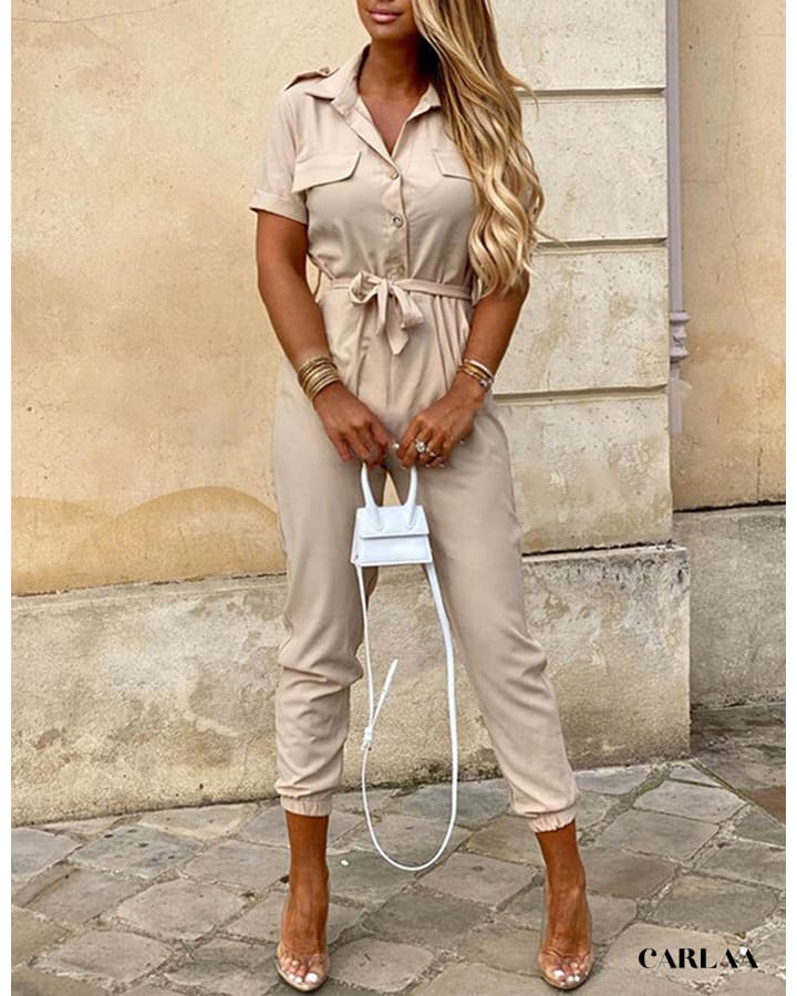 Une Combinaison Manches Courtes Chic Combishort CARLAA