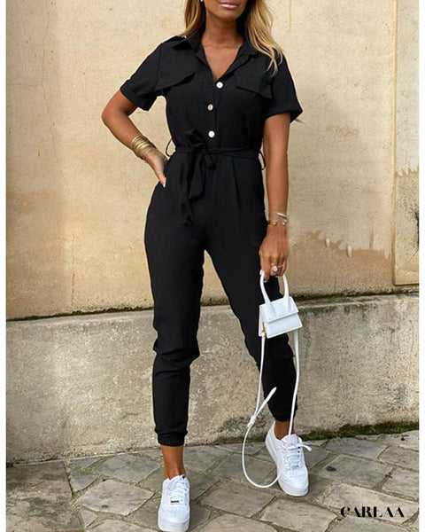 Combinaison noir à manches courtes Combishort CARLAA