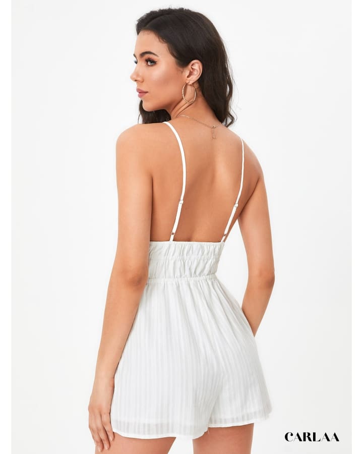 Combishort Dos Nu Enzo Loco - Satin Blanc, Taille 36, Jamais Porté (sauf Pour Photo), Poly Mix, Soirée/cocktail